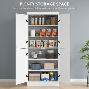 70" 4-Door Storage Cabinet, Freestanding Pantry Cabinet with Adjustable Shelves for Living Room, Natural – view 10