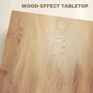 Square Coffee Table, Center Table with 1.6" Thick Tabletop, Natural Wood