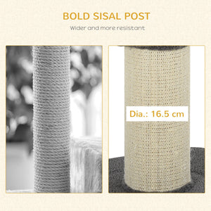 Cat Tree Kitty Tower with Sisal Mat Scratching Post, Cat Bed, Cushion, Perch, 18" x 18" x 36", Brown – view 12