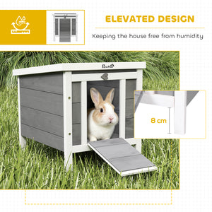Wooden Rabbit Hutch, Bunny Cage with Waterproof & Openable Asphalt Roof, Outdoor Cat House Guinea Pig Cage Duck Shelter, Indoor Outdoor Use, 20" x 16.5" x 17", Orange