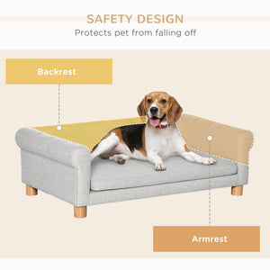 Modern Pet Sofa Cat or Medium Large Dog Bed W/ Removable Seat Cushion, Dark Grey – view 11