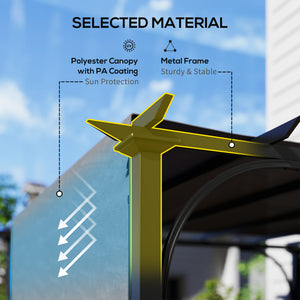 10' x 10' Outdoor Pergola Patio Gazebo Canopy Sun Shelter, Steel Frame, Beige – view 17
