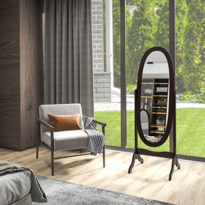 Floor Standing Mirror Full Length Mirror with Adjustable Angle Oval Frame for Dressing Room Bedroom Living – view 13