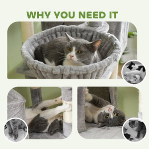 81" Large Cat Tree w/ Scratching Posts, Condos, Beds, Hammocks, Jumping Platforms, Toy Balls, Rope Cat Toy β view 20
