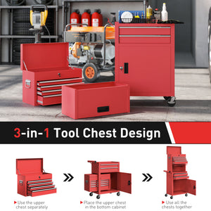 Large Tool Cabinet, 3-in-1 Rolling Tool Chest, Detachable Tool Storage Organizer with 6 Drawers and – view 11