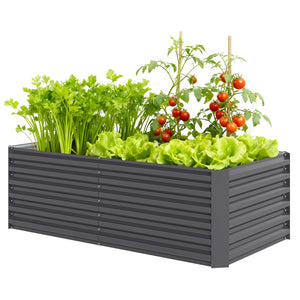 6' x 3' x 2' Raised Garden Bed, Galvanized Planter Box for Growing Flowers, Herbs and Vegetables, Brown – view 8