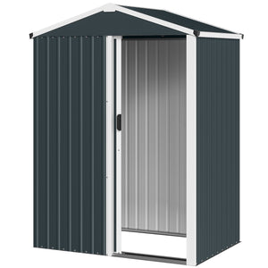 4.5 x 3ft Outdoor Storage Shed, Waterproof Metal Garden Shed with Lockable Door for Backyard, Patio, Lawn