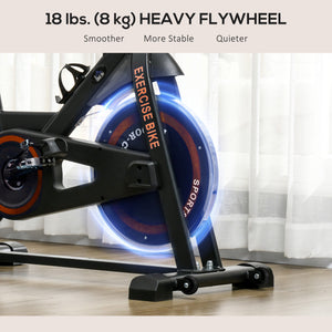 Soozier Adjustable Upright Stationary Exercise Bike with LCD Display, Suitbale for Beginer and Home Gym, Indoor Cycling Bike with Adjustable Resistance, White