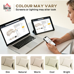 Corner Sofa with Changeable Chaise, Corduroy L-Shaped Sectional Sofa with Pocket Spring, 2 Pillows – view 13