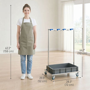 Cleaning Rolling Janitor Cart with Locking Wheels Cleaning Cart with Integrated Drip Tray 4 Casters