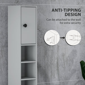 71" Tall Bathroom Cabinet, Narrow Toilet Paper Cabinet with Open Shelves, 2 Door Cabinets, Adjustable Shelves, Black