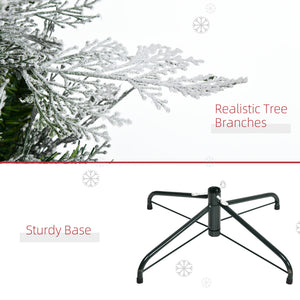 6 Feet Pencil Snow Flocked Artificial Christmas Tree with 517 Realistic Cypress Branches, Auto Open, Green – view 13