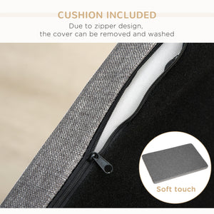 Modern Pet Sofa Cat or Medium Large Dog Bed W/ Removable Seat Cushion, Dark Grey – view 5