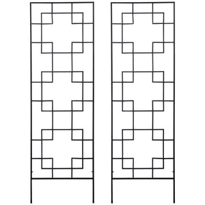 2 Pack Garden Trellis for Climbing Plants, Outdoor Metal Grid Panels for Roses, Vine Flower, Cucumber, Clematis, 72" Tall