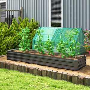 8'x2'x1' Galvanized Raised Bed, Large Elevated Planter Box for Growing Flowers, Herbs and Vegetables – view 7