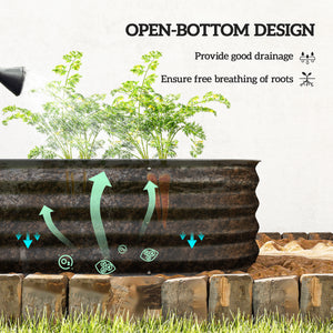4.9 x 2 x 1ft Galvanized Raised Garden Bed Kit, Metal Planter Box with Safety Edging, Black – view 4