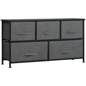Linen Drawer Cabinet Organizer Storage Dresser Tower with 5 Removable Drawer Metal Frame Adjustable Feet – view 8