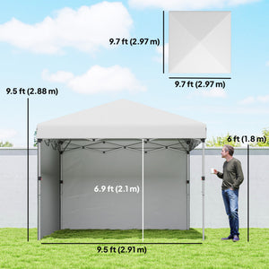 10' x 10' Pop Up Canopy with Sidewalls, Roller Bag, Height Adjustable Instant Tent for Outdoor, Garden – view 23