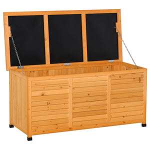 75 Gallon Wooden Storage Box patio Deck Box Bench, Garden Backyard Outdoor Storage Container with Aerating – view 15