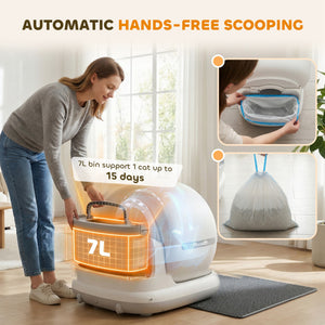 72L Automatic Litter Box, Self Cleaning Litter Box, App Control, Odor & Noise Control, Safety Sensors, Deodorant Gel