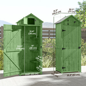 30" x 21" x 71" Garden Storage Shed, Sheds & Outdoor Storage Outdoor Workshop Yard Tool Utility Storage – view 23