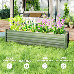 6' x 1.5' x 1.3' Galvanized Raised Garden Bed, Elevated Large Metal Planter Box w/ Install Gloves for – view 33