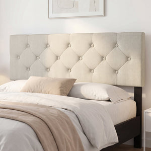 Upholstered Headboard Queen/Full Size Tufted Linen Fabric Bed Frame Mount Panel-Beige view 6