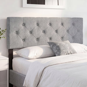 Upholstered Headboard Queen/Full Size Tufted Linen Fabric Bed Frame Mount Panel-Gray view 2