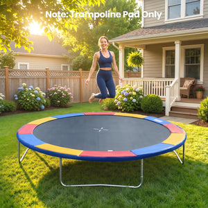 Soozier Trampoline Pad, 14FT Replacement Trampoline Safety Pad Mat Spring Cover, Water-Resistant, UV-Resistant, Tear-Resistant, No Holes for Pole
