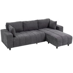 Sectional Couch with Integrated Seat, 3 Seater L-Shaped Sofa with Changeable Chaise, Spring Cushion – view 8