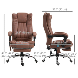 Office Chair 6-point Vibration Massage Chair Micro Fiber Recliner with Retractable Footrest Black – view 9
