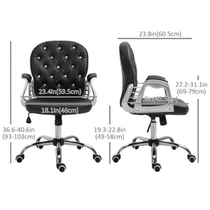 Office Chair, Comfortable Computer Desk Chair with Padded Seat and Adjustable Height, Tufted Back, Black – view 8