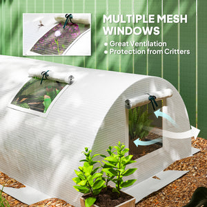 Portable Mini Greenhouse, Tunnel Growing Tent with 5 Mesh Windows and Steel Frame, 7' x 3' x 2', Green – view 25