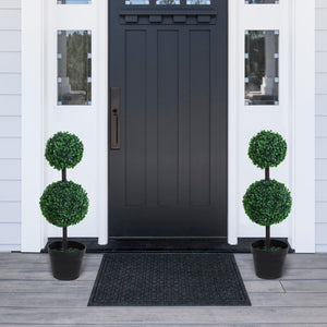 2 Ball Topiary Tree in Pot for Home Decor, Artificial Plant for Home Office, Living Room Decor, Dark Green – view 7