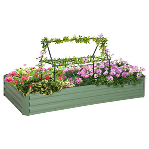 6' x 3' x 1' Raised Garden Bed with 2 Trellis Tomato Cages, Steel Frame Elevated Planter Box, Black – view 15