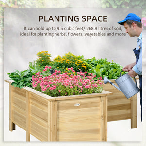 Raised Garden Bed, 47.2" x 47.2" x 19.7" Wooden Elevated Planter Box Outdoor with Legs, for Vegetables – view 4