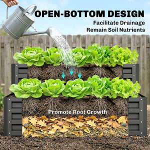 2 Tier Raised Garden Bed, 47" x 40" x 23" Galvanized Steel Planter Box for Vegetables, Flowers, and Herbs – view 5
