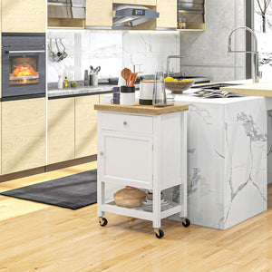 Kitchen Cart on Wheels, Rolling Kitchen Island Cart with Wood Top, Towel Rack – view 20