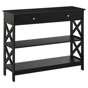 39" Console Table, Narrow Entryway Table with Storage Shelves, Drawers and X Frame for Behind Couch