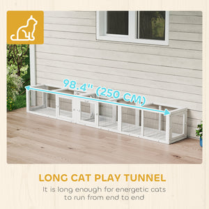 Cat Tunnel, Outdoor Cat Enclosure with Combinable Design, 8 Doors, 98" Kitty Toys for House, Window, Cage – view 13