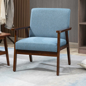 Accent Chairs with Cushioned Seat, Upholstered Linen-Feel Armchair with Adjustable Feet for Bedroom – view 7