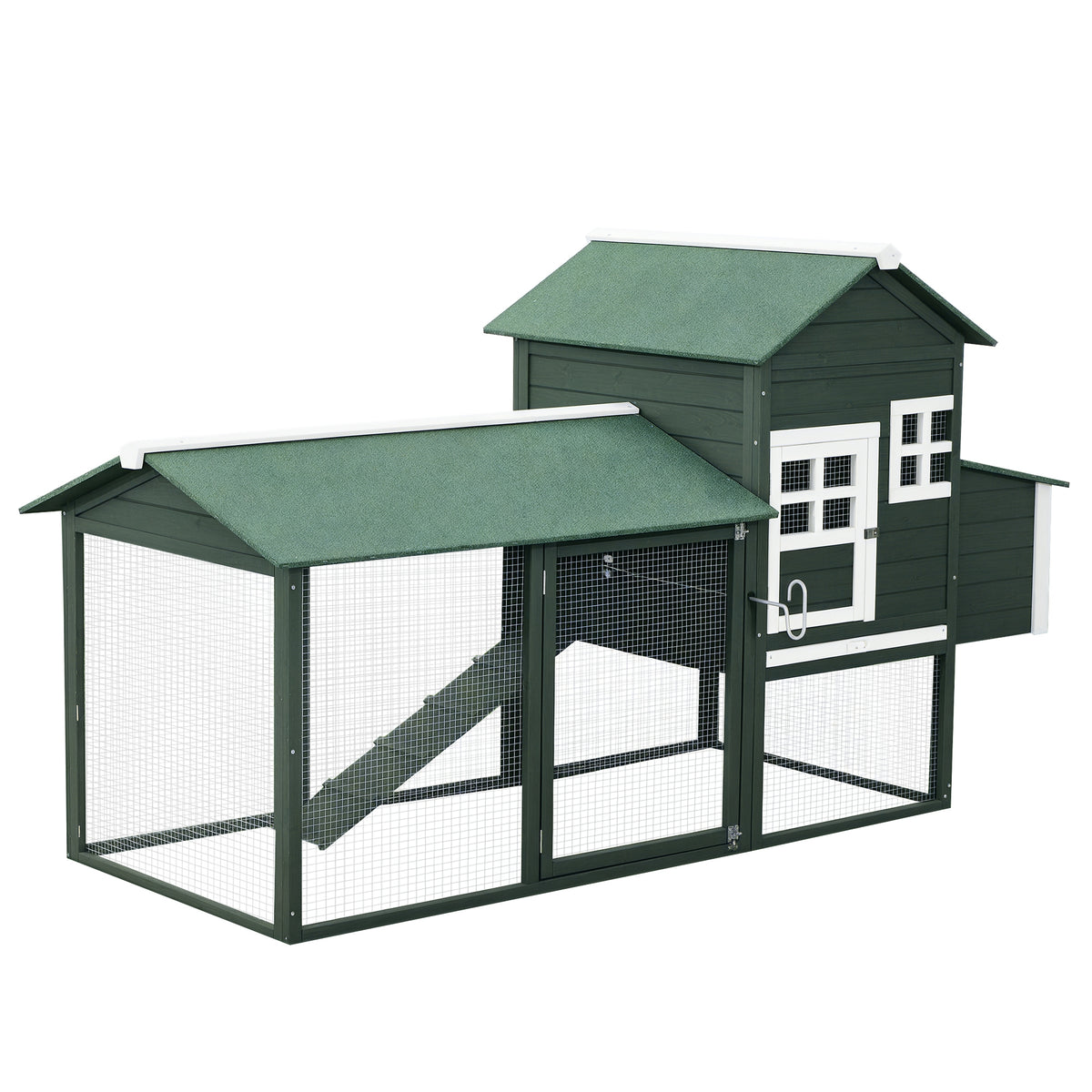 82" Chicken Coop Wooden Hen House Rabbit Hutch Poultry Cage Pen Outdoor Backyard with Nesting Box and Run – view 2