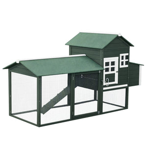 82" Chicken Coop Wooden Hen House Rabbit Hutch Poultry Cage Pen Outdoor Backyard with Nesting Box and Run – view 2