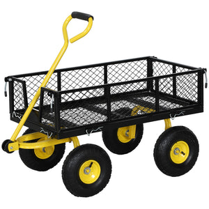 Garden Cart, Utility Wagon Cart with Removable Sides, Convert into Flatbed, 10" Wheels – view 8