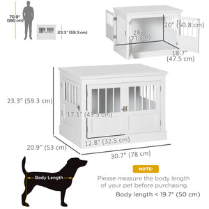 31" Dog Crate Furniture End Table with Three Doors for Small Dogs, Coffee – view 9