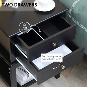 Modern Sofa Side Table, Accent End Table with Drawers and Storage Shelf – view 5