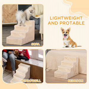 4-Step Dog Ramp for Sofa, Bed, and Couch, with Removable Cover, Light Grey – view 13
