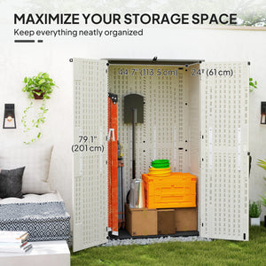 185 Gallon Outdoor Storage Cabinet with Openable Top and Lockable Doors for Lawnmower, Trash Can, Patio Accessories