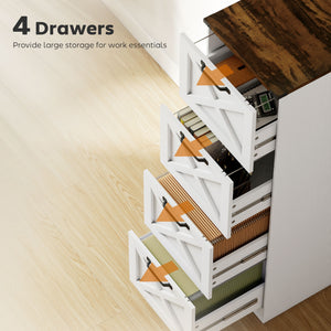 2 Drawer File Cabinet with Silent Slides, Vertical Farmhouse Filing Cabinet Fits Letter/A4 Size Home – view 39