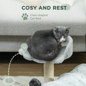 18.5" Small Cat Tree, Compact Cat Tower with Tunnel, Scratching Post, Plush Bed, Dangling Ball, for Indoor Use, Grey